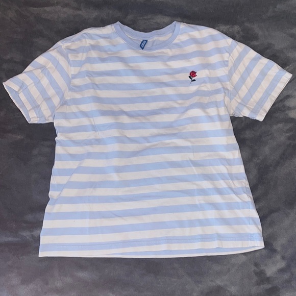 Striped t-shirt with embroidered rose from H&M - Picture 1 of 3